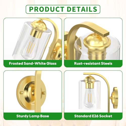 Gold Wall Sconces Lights for Bathroom