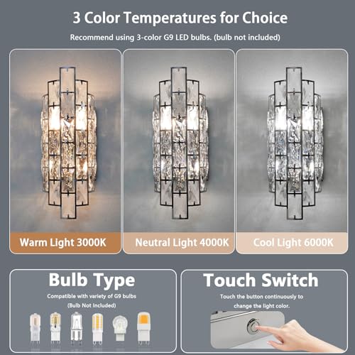 Chrome Crystal Wall Sconce
