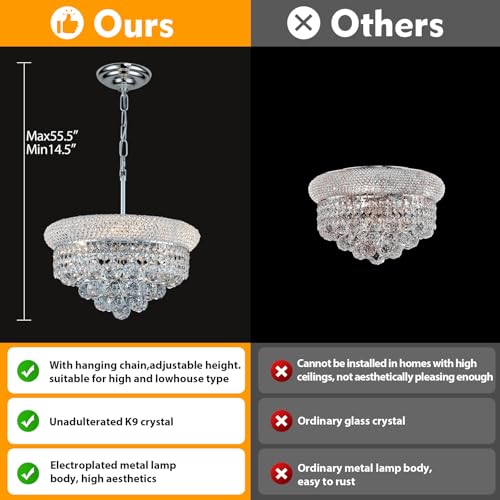 Chrome Crystal Chandeliers for Dining Room