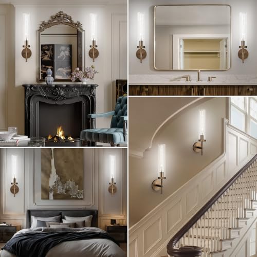 Bronze Wall Sconces Set of Two with White Lights (2 Count)