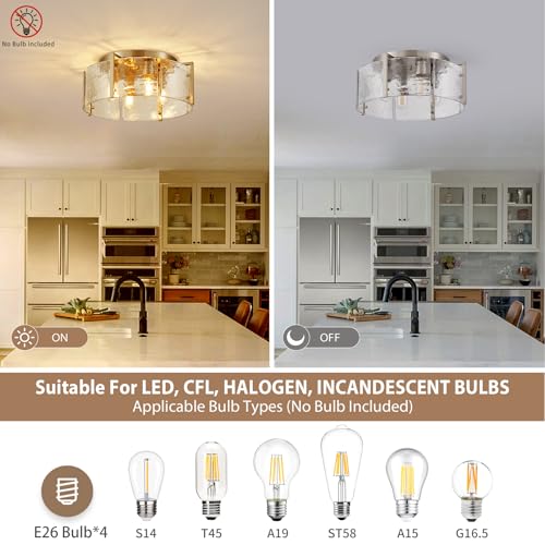 17.3“ Semi Flush Mount Ceiling Light Fixture Brushed Nickel 4