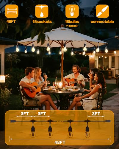 48FT Outdoor String Lights (48 Foot)