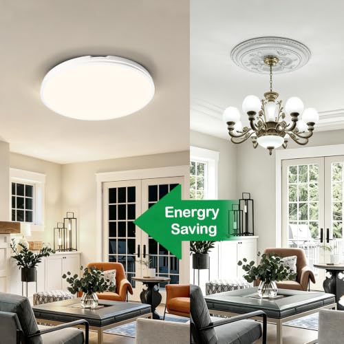 4Pack 16in LED Modern Ceiling Light White 3CCT 40W 4000LM IP54