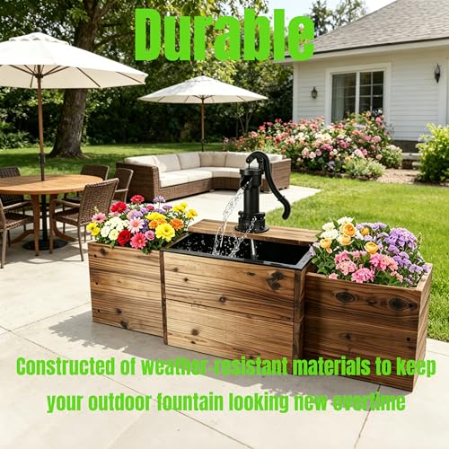 NestNature Wooden Outdoor Water Fountain