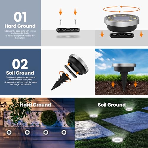 16 Pack Solar Ground Lights Outdoor (16 Count)