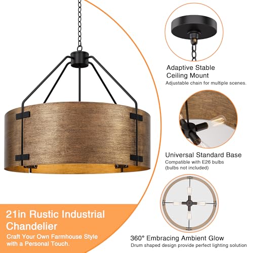 Farmhouse Drum Chandelier