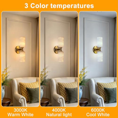 Vintage Gold Alabaster Wall Sconces Set of 2 (2 Count)