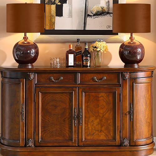 Burnt Orange Velvet Drum Lamp Shades