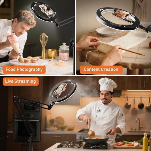 Ring Light Tripod for iPhone Overhead Camera Mount