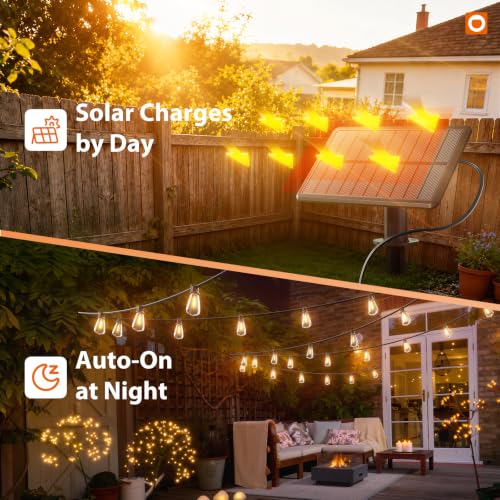 72FT Solar String Lights Waterproof with Remote & USB (78 Foot)