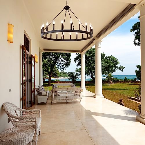 Black Wagon Wheel Chandelier 40 inch