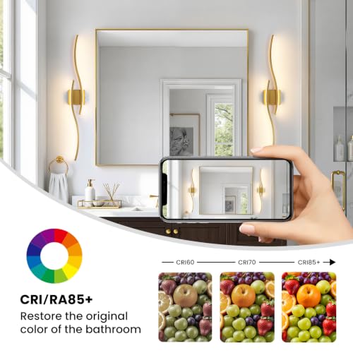 Gold LED Bathroom Vanity Lights