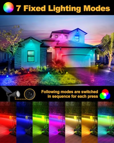 Solar Spot Lights Outdoor Color Changing (8 Count)