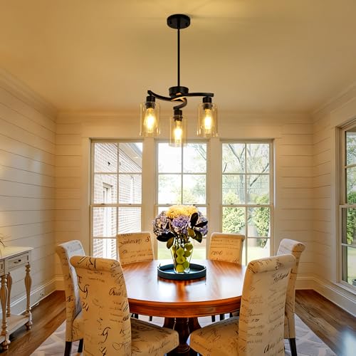 3 Light Modern Farmhouse Chandelier for Dining Room Light Fixtures