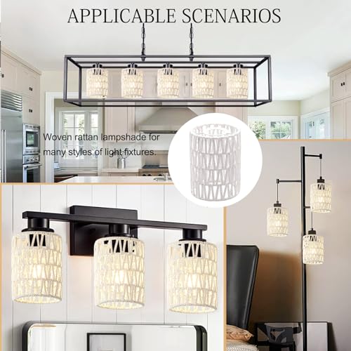 3 Pack Boho Rattan Lamp Shades