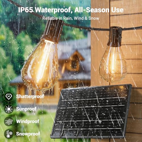 30FT Solar String Lights Waterproof