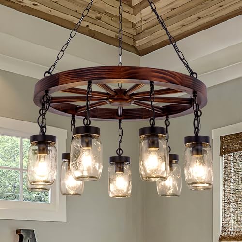 Farmhouse Chandelier for Dining Room 30" (9 Count)