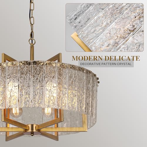 Gold Crystal Chandeliers for Dining Room (6 Count)