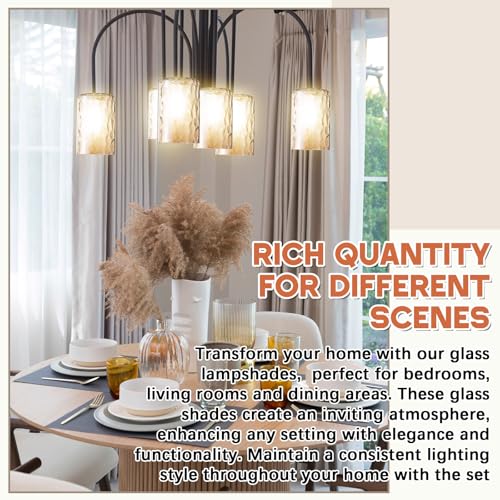 6 Pack Amber Hammered Glass Lamp Shade Replacement (6 Count)