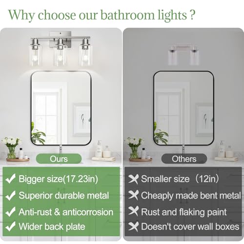 3 Light Bathroom Light Fixtures