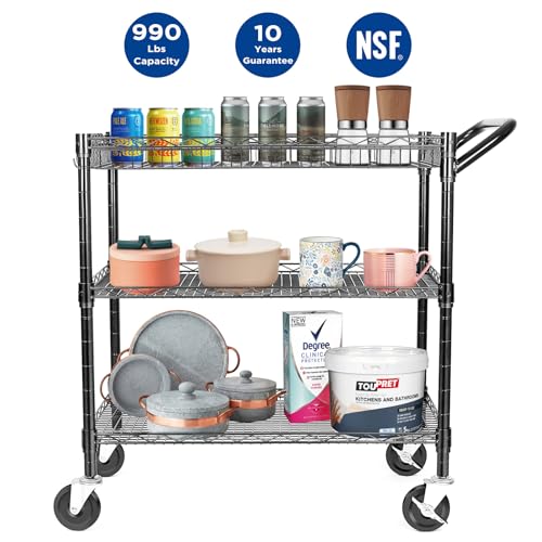 990Lbs Capacity Heavy Duty Rolling Utility Cart