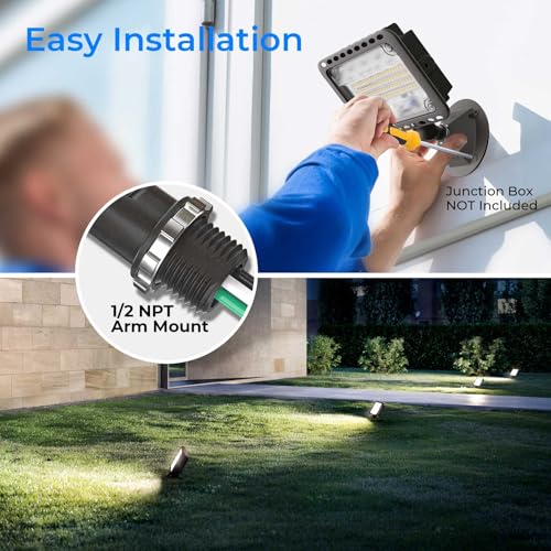 65W 9100LM LED Flood Lights Outdoor (2 Count)
