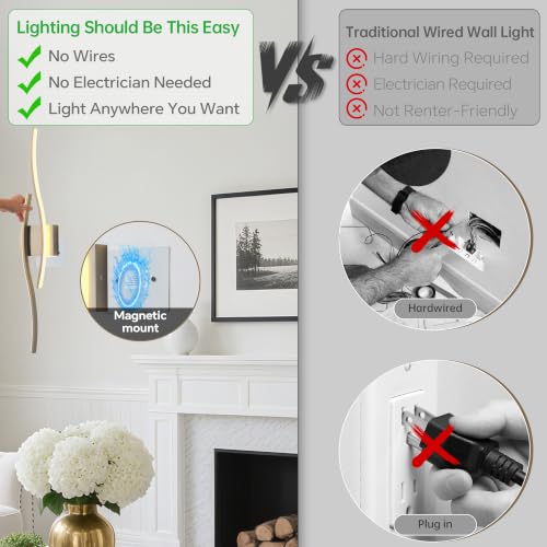 Wireless Wall Sconces Set of Two (2 Count)