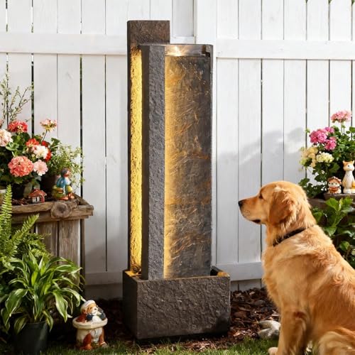 43H Modern Outdoor Water Fountain with LED Light