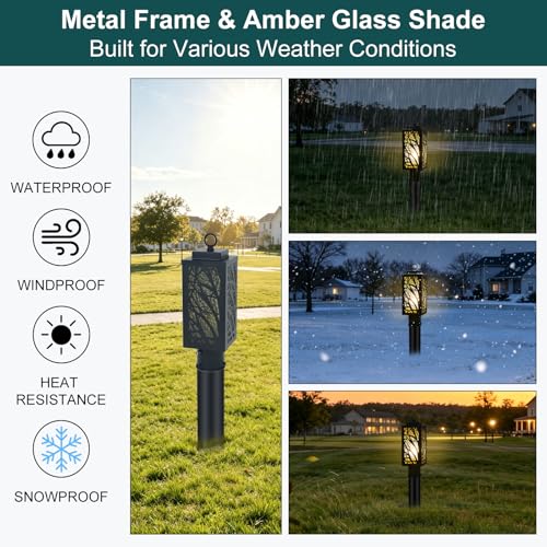Pier Mount Outdoor Lighting Tree Branch Pattern