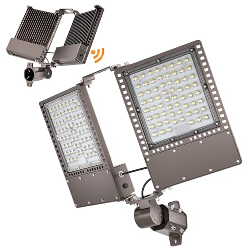 2025 New Upgraded 300W Dusk to Dawn LED Parking Lot Light 45000lm 5000K
