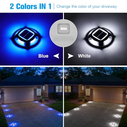 Solar Driveway Marker Lights Dock Marine Led Deck Outdoor 4 Pack (4 Count)