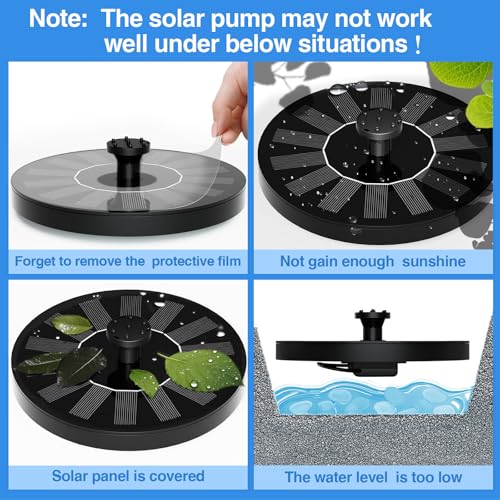 Solar Fountain Water Pump for Bird Bath (8 Ounce)