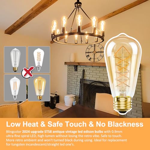 Dimmable E26 LED Edison Bulbs 60 Watt Equivalent (4 Count)