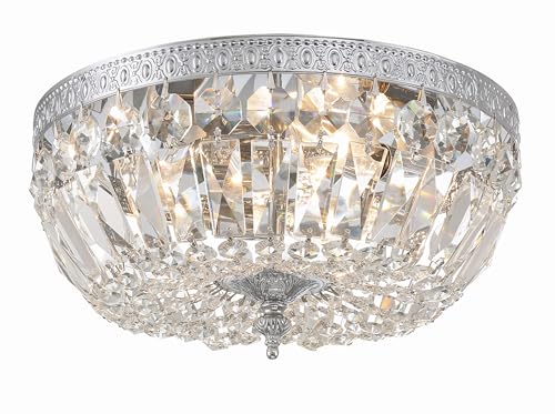 3 Light Clear Italian Crystal Flush Mount