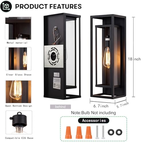 18inch Outdoor Wall Light Fixtures (2 Count)