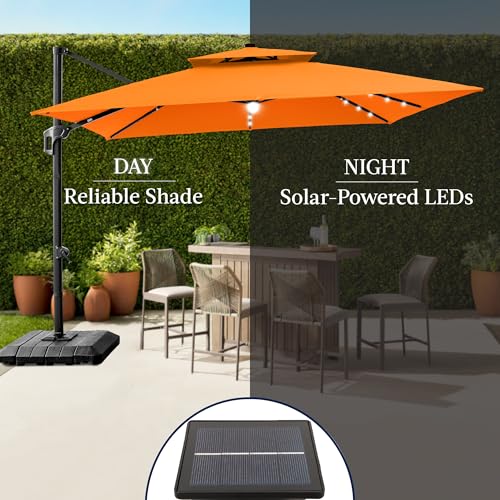 9x12ft LED Cantilever Patio Umbrella w