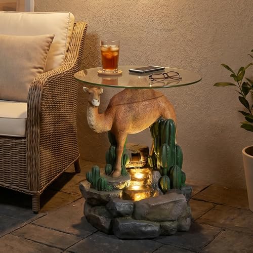 Modern Indoor Water Fountain with Glass Table