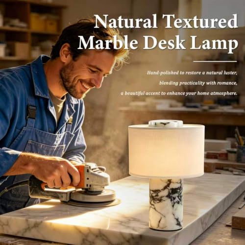 9.8in Cordless Marble Table Lamp