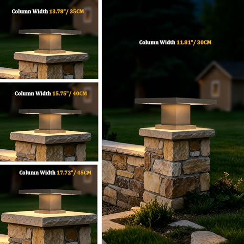 Outdoor Post Lights Modern 3000K LED Column Caps Lights Waterproof Outside Housing Pillar Lights Hard Wired Landscape Pathway Lamp Fence Deck Caps Lanterns For Gate Mailbox Pier Pedestal Lighting