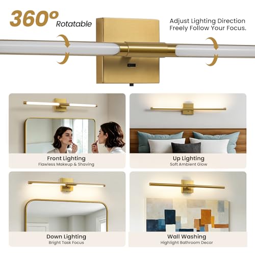 Gold Vanity Light for Bathroom