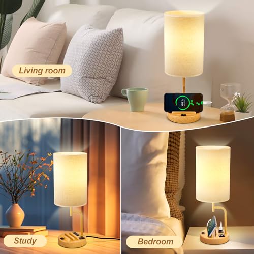Table Lamp with 3 USB Charging Ports (2 Count)