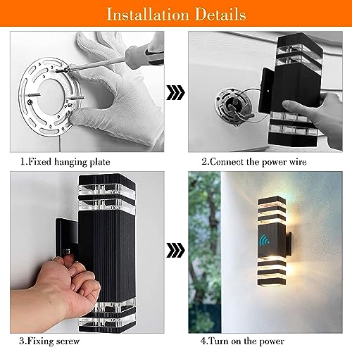 Dusk to Dawn Outdoor Light Fixture Outdoor Wall Lights (4 Count)