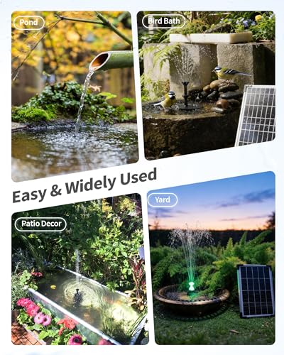 12W Solar Fountain Pump with 4200mAh Battery Backup