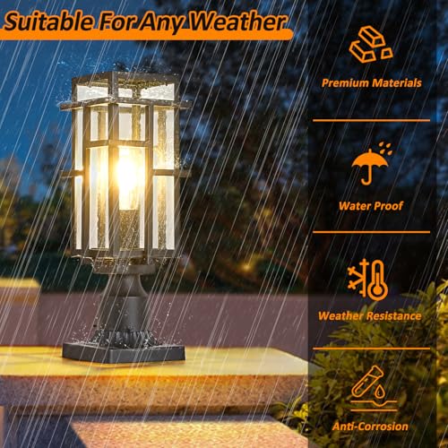 Outdoor Post Lighting Fixture with Pier Mount Base