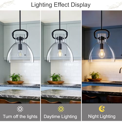9.8'' Glass Pendant Lights Kitchen Island