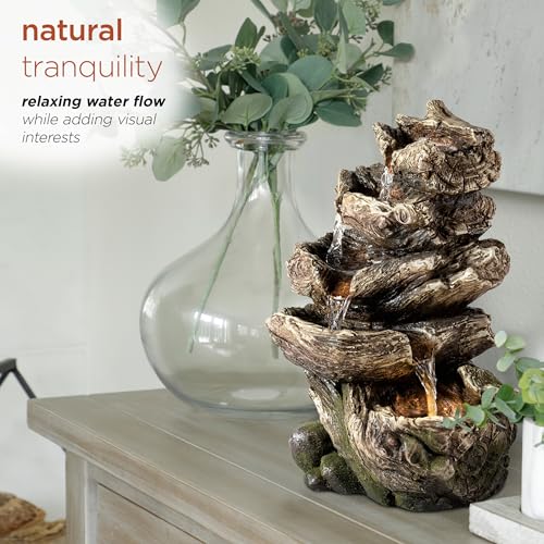 WIN1180 11" Indoor Tabletop Waterfall Fountain with LED Lights