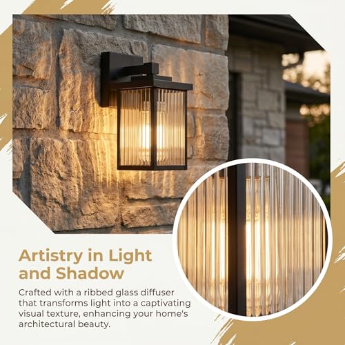 2 Pack Matte Black Porch Light (2 Count)