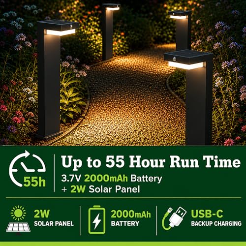 Premium Solar Pathway Lights Outdoor (2 Count)