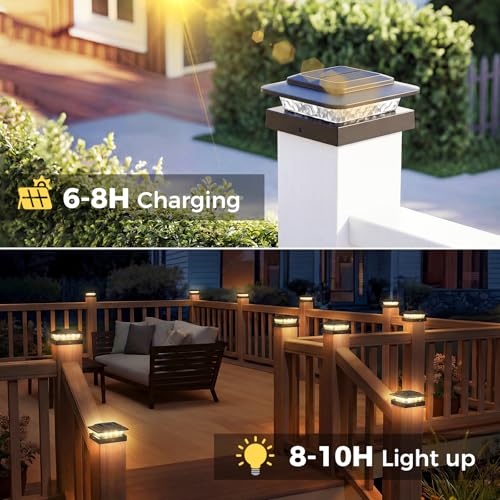 4x4 Solar Post Cap Lights Outdoor 12Pack (12 Count)