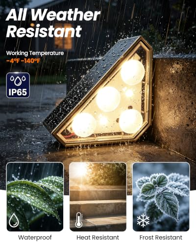 Solar Step Lights Outdoor Waterproof with Remote 8 Pack